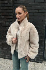 Cozy Plush High Neck Coat