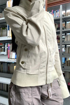 Cropped Utility Stand Collar Jacket