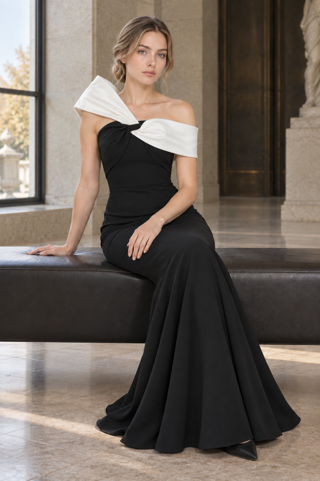 Asymmetric Off Stylish Shoulder Maxi Dress