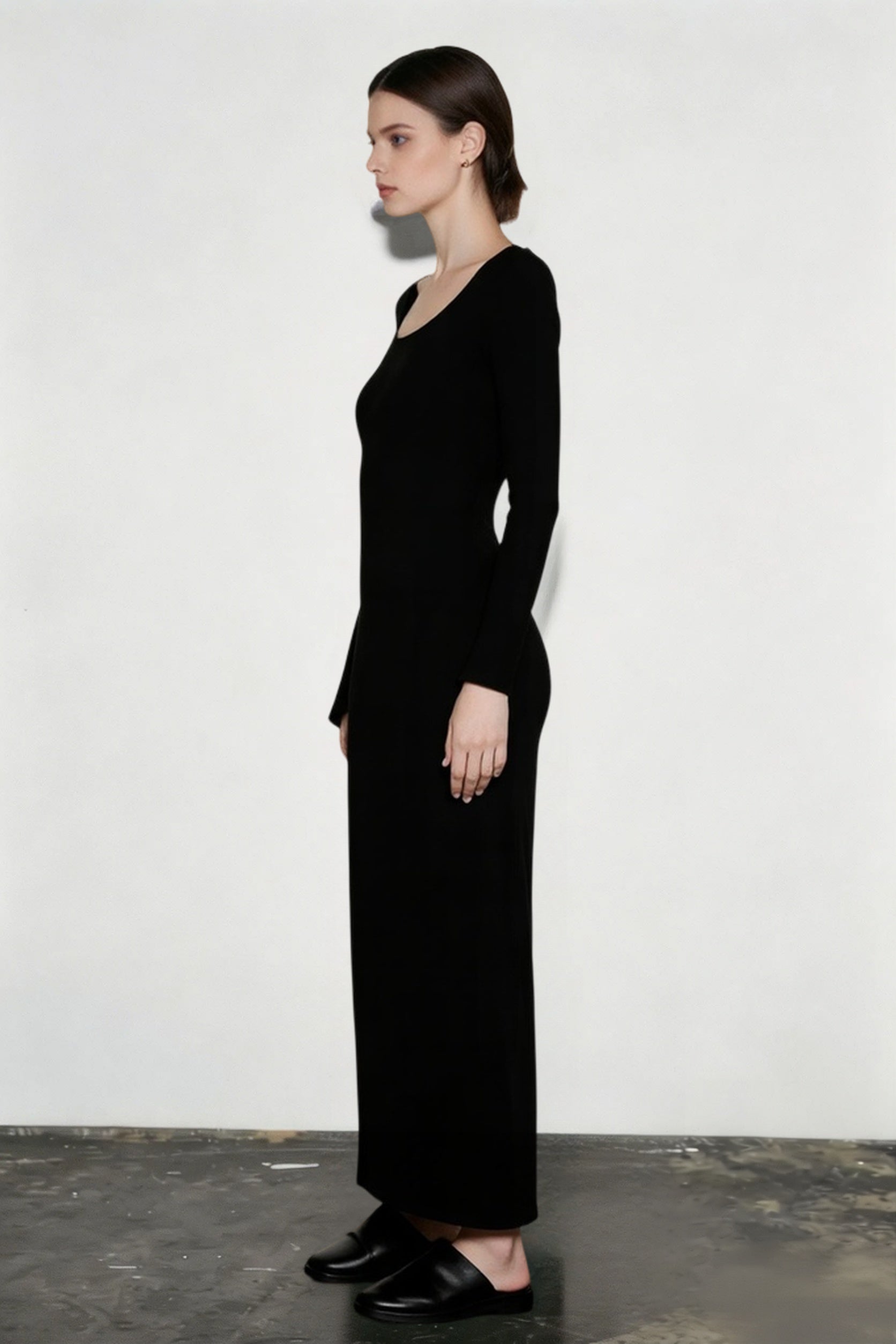 Basics Solid Long Sleeve Bodycon Maxi women Midi Dresses Secondary image