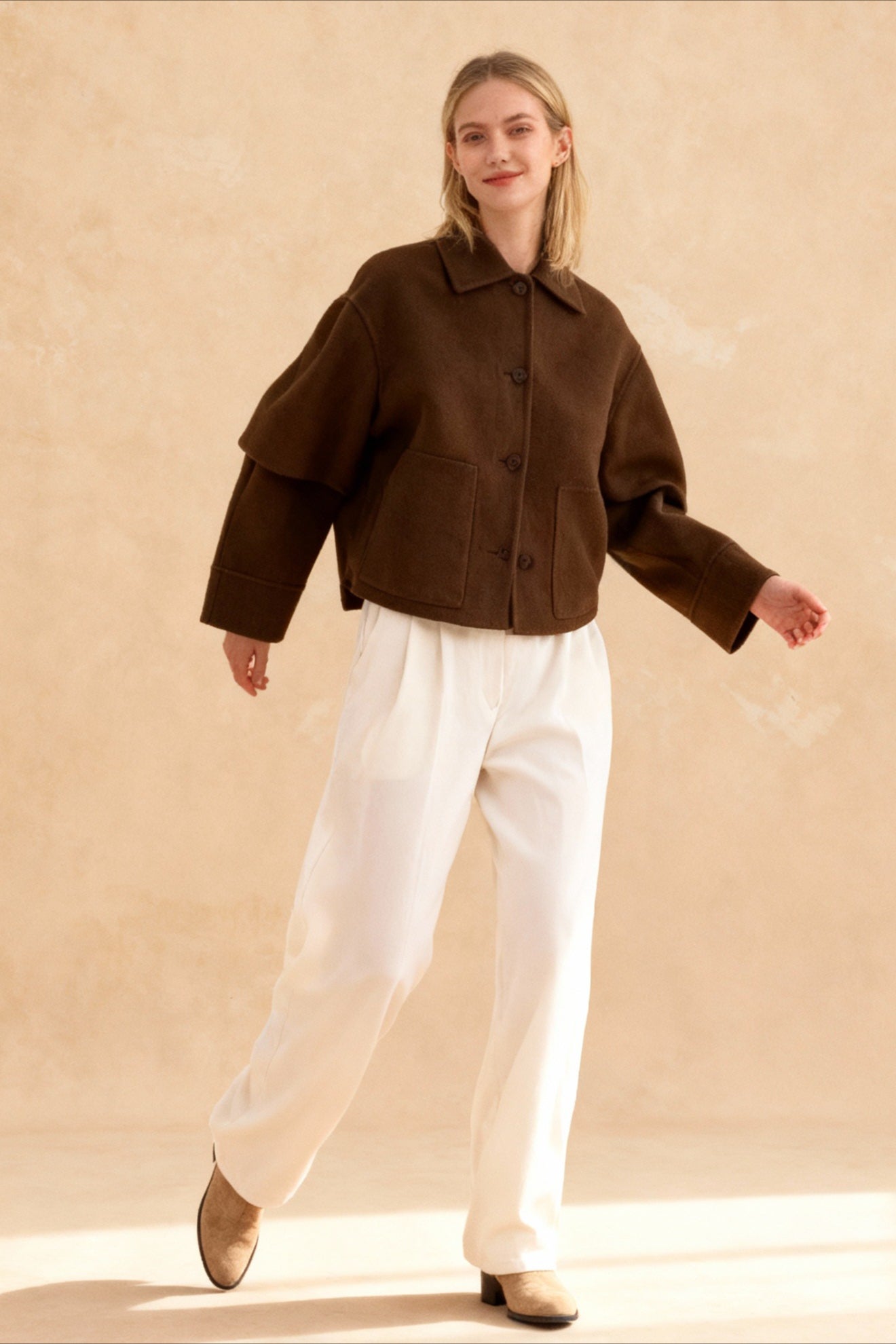 Elegant Casual Stylish Chic Long Sleeves Wool Blends Jacket Main image