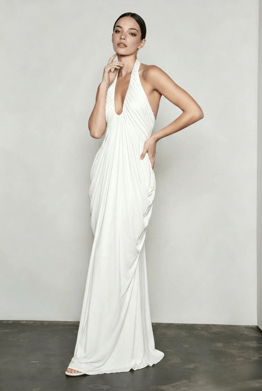 Sheer Backless V Neck Vacation Dress Main image