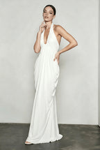Sheer Backless V Neck Vacation Dress
