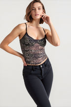 Sheer Leopard Layered Cami Top