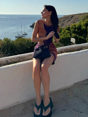 Asymmetrical Crew Neck Sleeveless Summer Dress