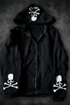 Skull Graphic Sleeve Full Zip Hoodie