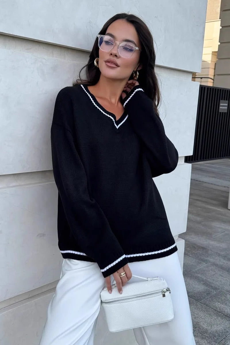 Casual Knit V Neck Sweater Main image