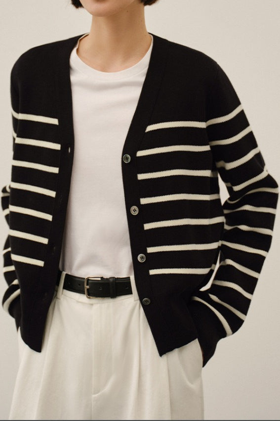 Classic Stripe Knit Cardigan Secondary image