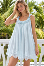 Lace Ruffle Strap Babydoll Mini Dress
