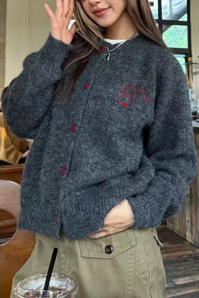Vintage Loose Fit Round Neck Knit Sweater Main image