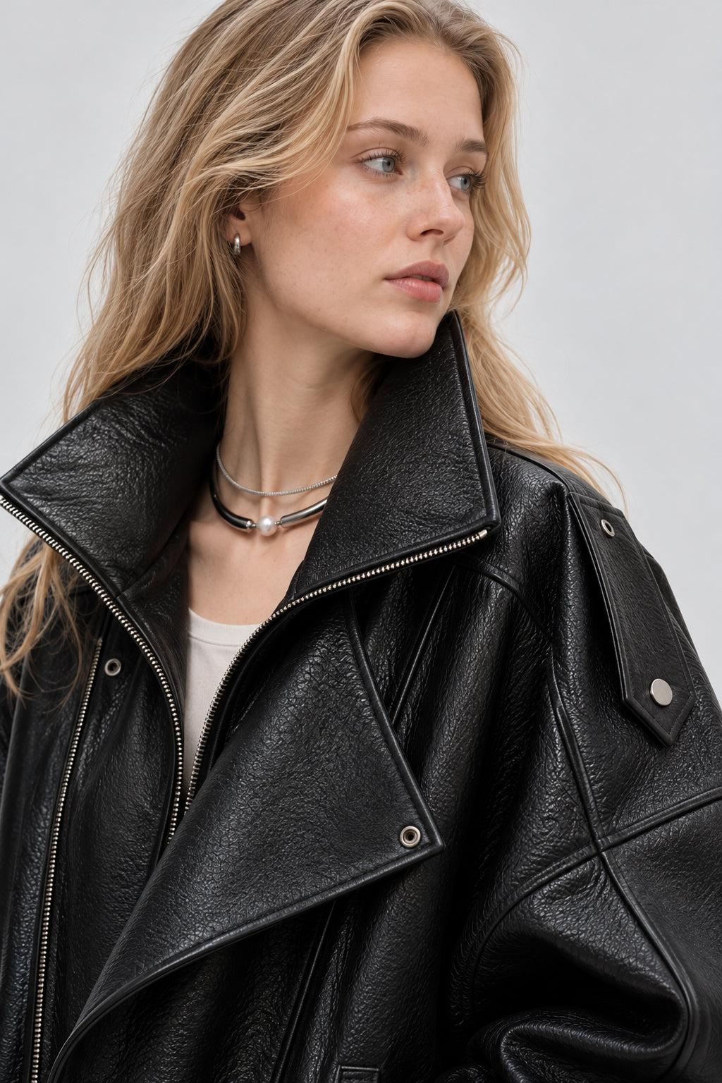 Soft PU Leather Belted Jacket
