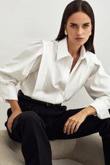 Office Chic Square Shoulder Blouse