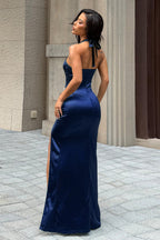 Satin Slit Slip Dress