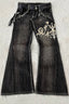 Embroidered Patchwork Y2K Flare Leg Jeans