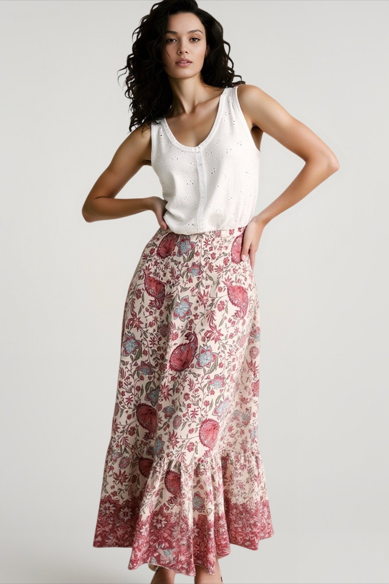 Elegant Print Boho Vacation Skirt Secondary image