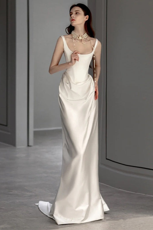 Minimalist High End Elegant Satin Wedding Dress Secondary image