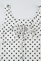Polka Dot Waist Cinched A-Line Mini Dress
