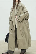 Oversized Wide Lapel Drop Shoulder Long Coat