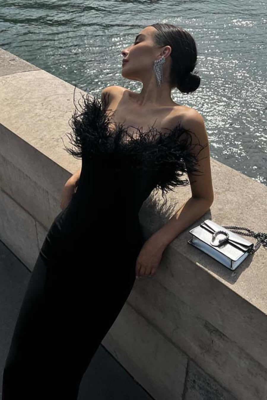 Ostrich Feather Bandage Prom Dress Secondary image