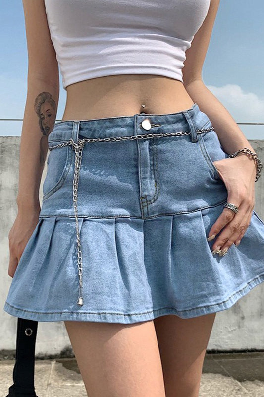 Sweet A Line Denim Mini Skirt Main image
