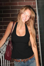 Solid U-Neck Halter Drawstring Ruffle Crop Top