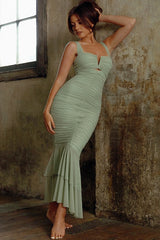 Ruched Panel Slip Dress