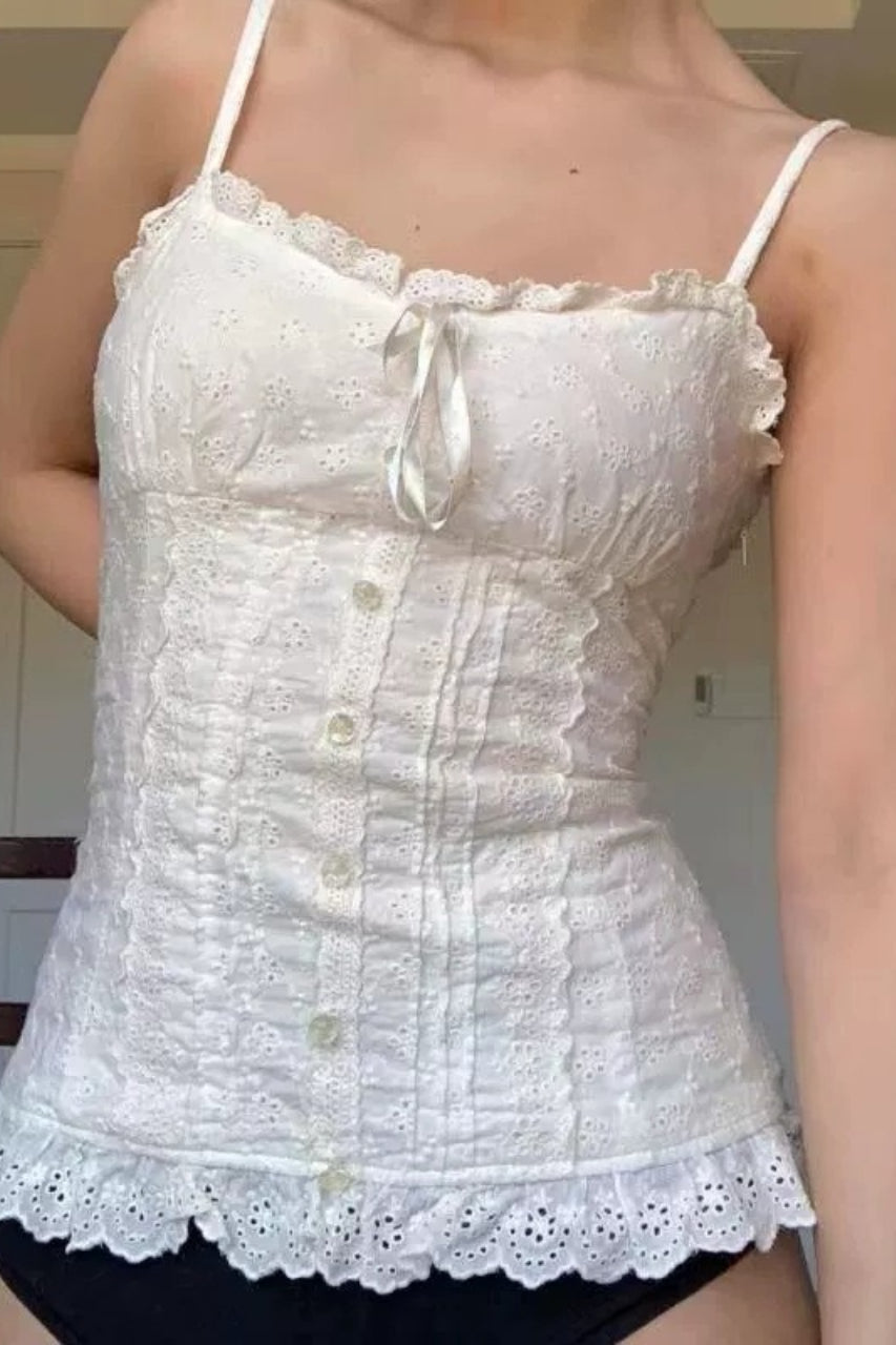 Solid Color Ruched Waist Cami Top Main image