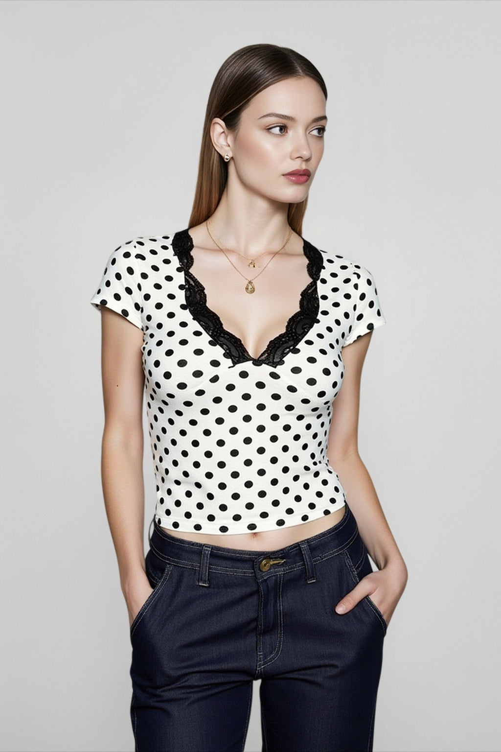 Sexy Colorblock Dot T-shirts