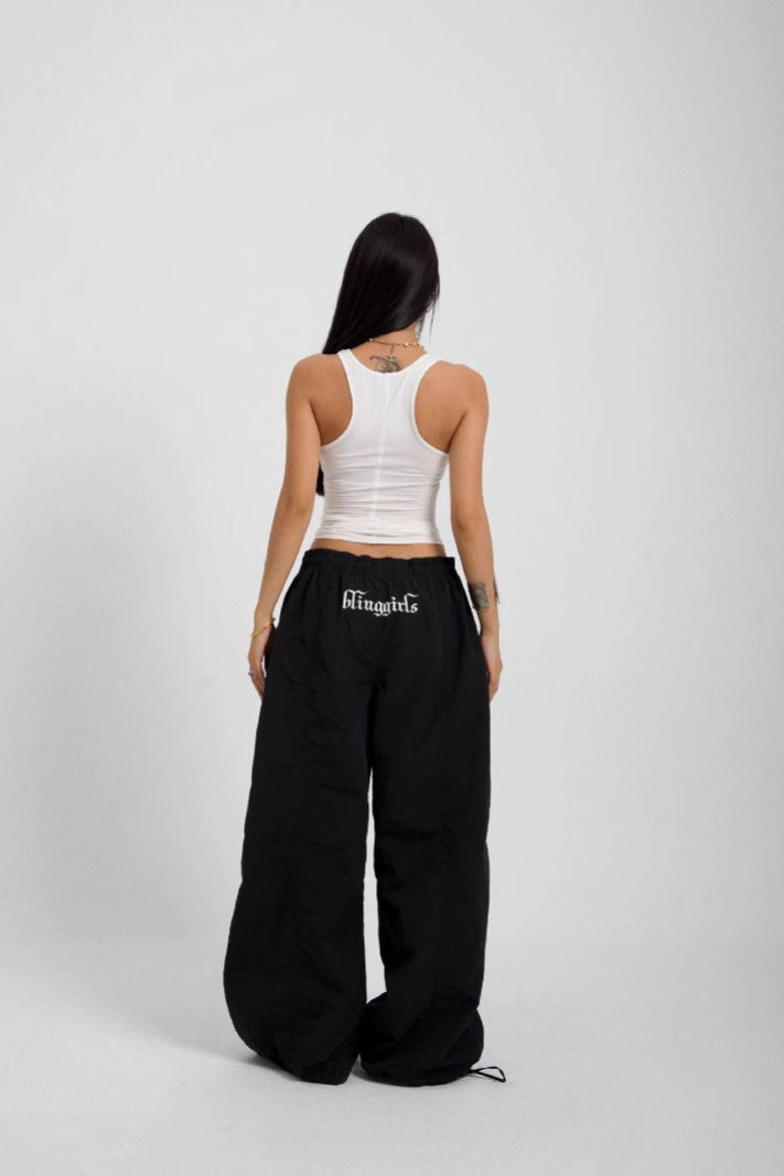 Vintage Street Embroidered Parachute Cargo Straight Loose Pants Secondary image