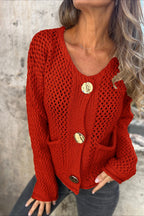 Chunky Knit Button Up Sweater