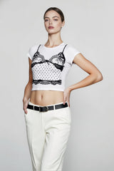 Vintage Lace Fitted T-shirts