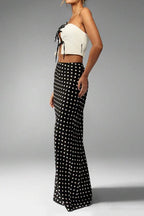 Polka Dot Pencil Slim Maxi Skirt