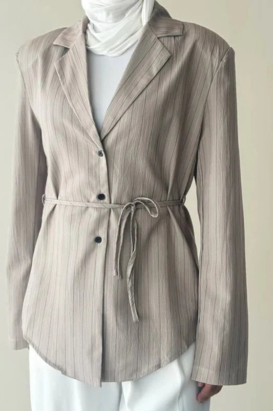 Lace-up Waist Fitted Blazer Secondary image