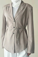 Lace-up Waist Fitted Blazer
