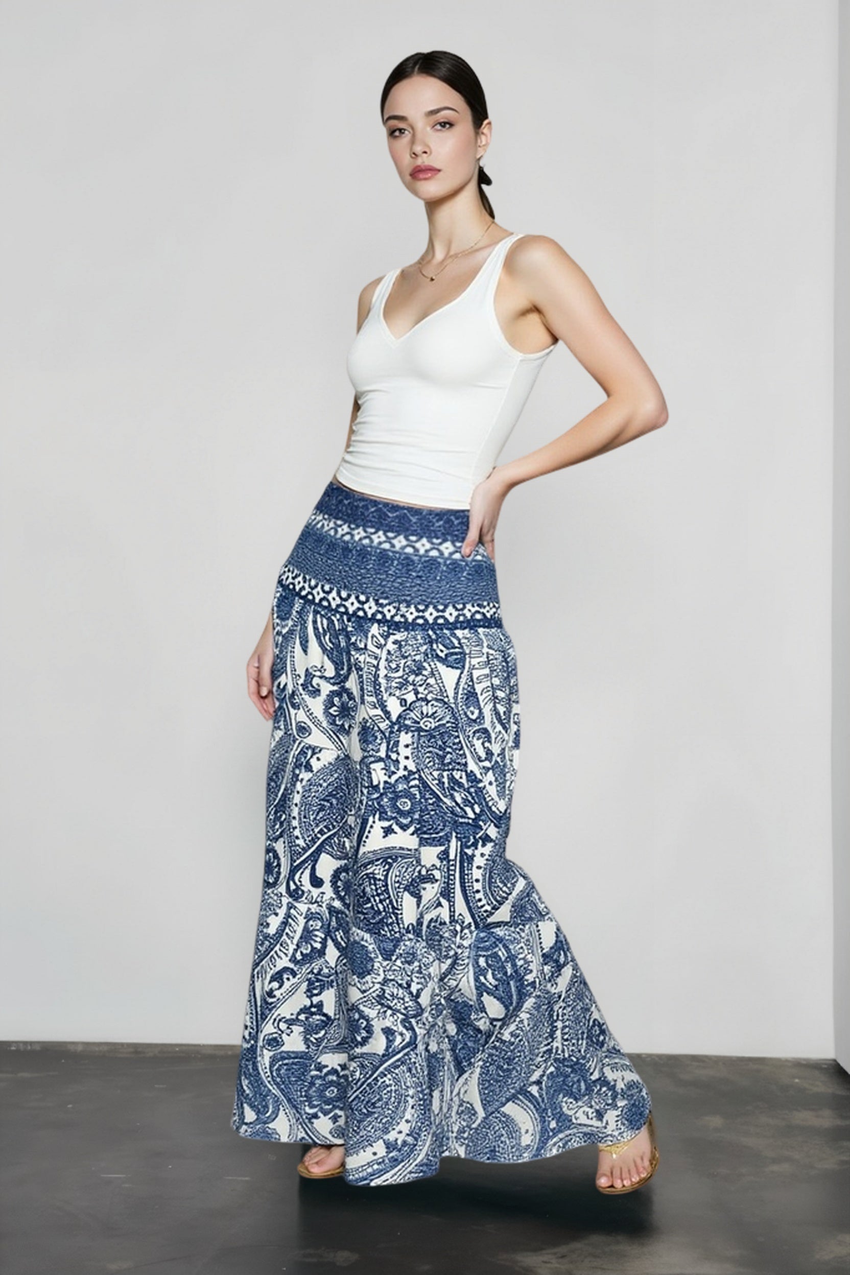 Relaxed Floral Boho Vacation Skirt Secondary image