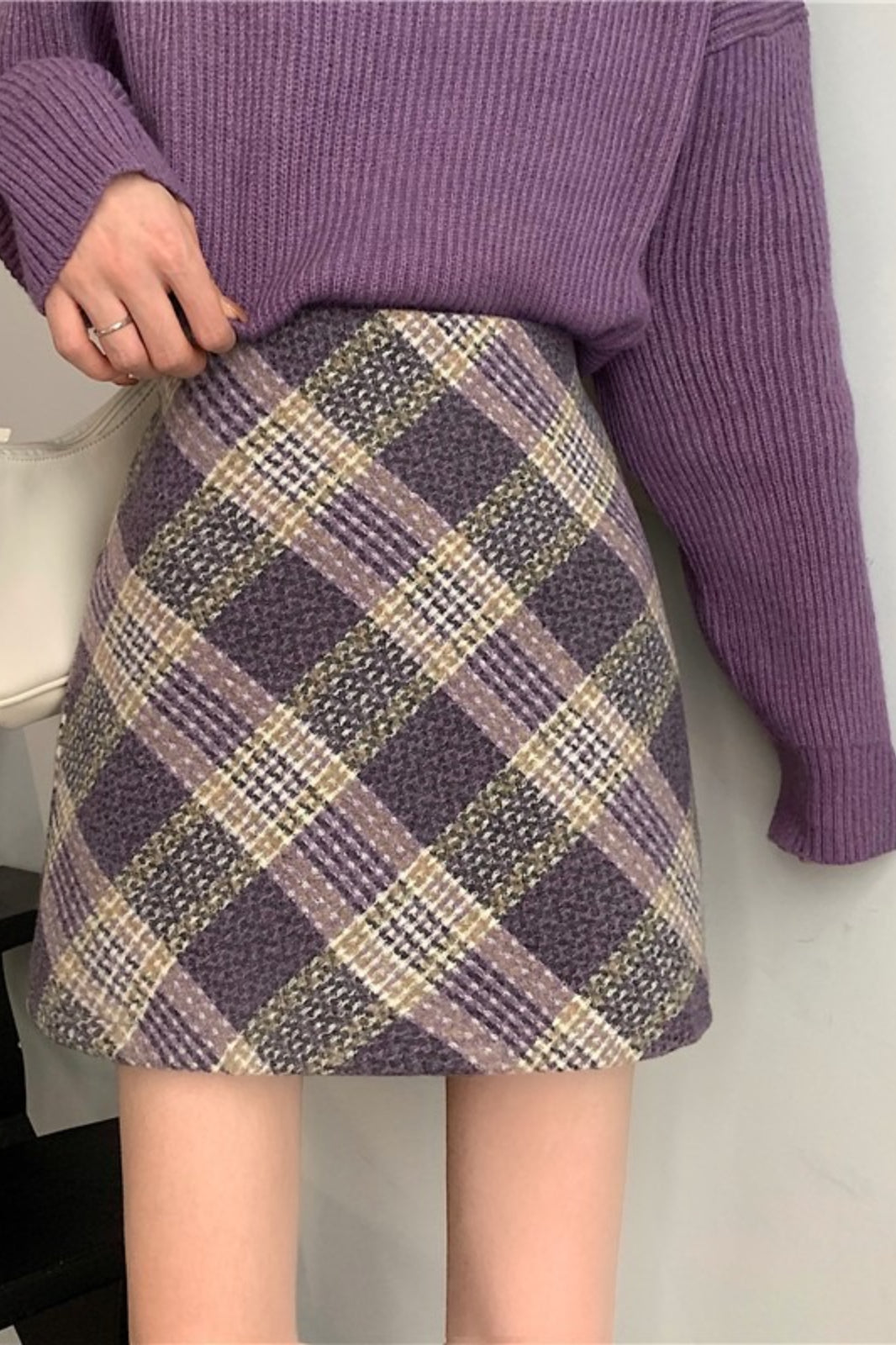 Winter Tartan High Waist Skirt Main image
