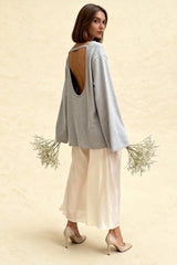 Cotton Loose Fit Off-Shoulder Knit Sweater