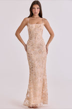 Sequin Cami Elegant Evening Maxi Dress