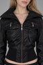 Multi Zip Cropped Faux Leather Jacket