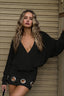 Deep V-Neck Cutout Grommet Fitted Mini Dress