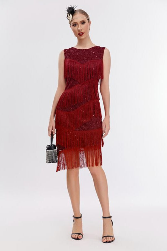 Vintage Beaded Fringe Party Dress Main image