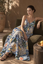 Vacation Coconut Print Loose Boho Dress