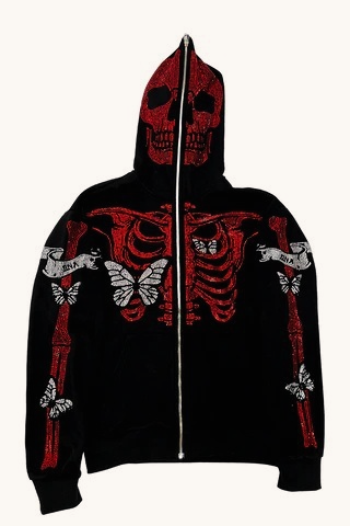 Cartoon Print Camo Panel Zip Youthful Casual Hoodie Secondary image