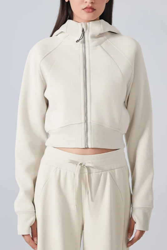 Cropped Fleece Workout Jacket Main image