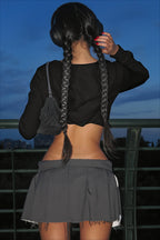 Solid Fitted Cropped Lightweight Zip Hoodie
