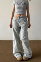 Light Wash Low Rise Straight Leg Jeans