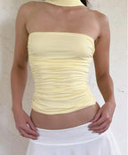Solid Slim Fit Corset Tube Strapless