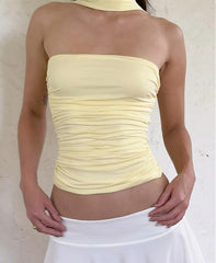 Solid Slim Fit Corset Tube Strapless