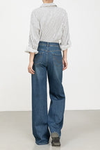 High Waist Stretch Floral Flare Jeans