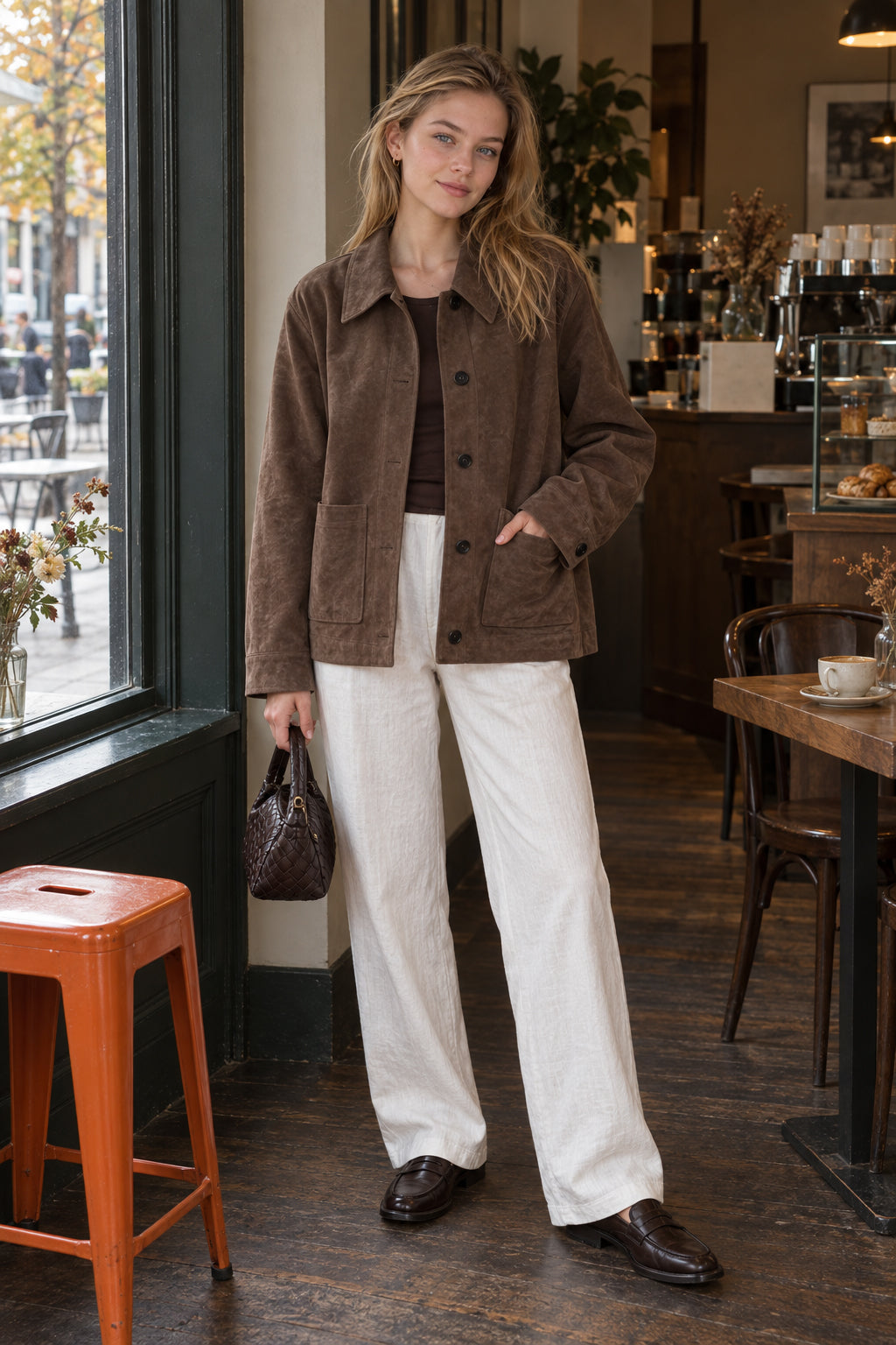 Brown Suede Notch Lapel Jacket Secondary image
